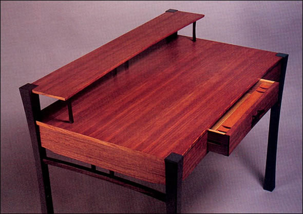 Fine Custom Woodworking - Legs of Turquoise Desk